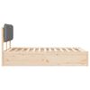 vidaXL S&auml;ngram med Kl&auml;dd Huvudgavel Ljusgr&aring; 120 x 200 cm Massiv furu