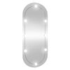 vidaXL V&auml;ggspegel med LED-belysning 25x60 cm glas oval