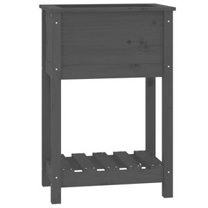 vidaXL Odlingsl&aring;da med hylla gr&aring; 54x34,5x81 cm massiv furu