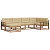 vidaXL Utomhussoffset med kudde 6 pcs Naturlig och Beige