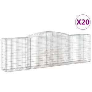 vidaXL Gabioner b&aring;gformade 20 st 400x50x120/140 cm galvaniserat j&auml;rn