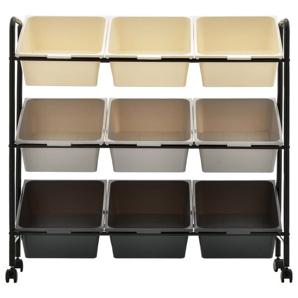 vidaXL F&ouml;rvaringsvagn 9 l&aring;dor flerf&auml;rgad plast