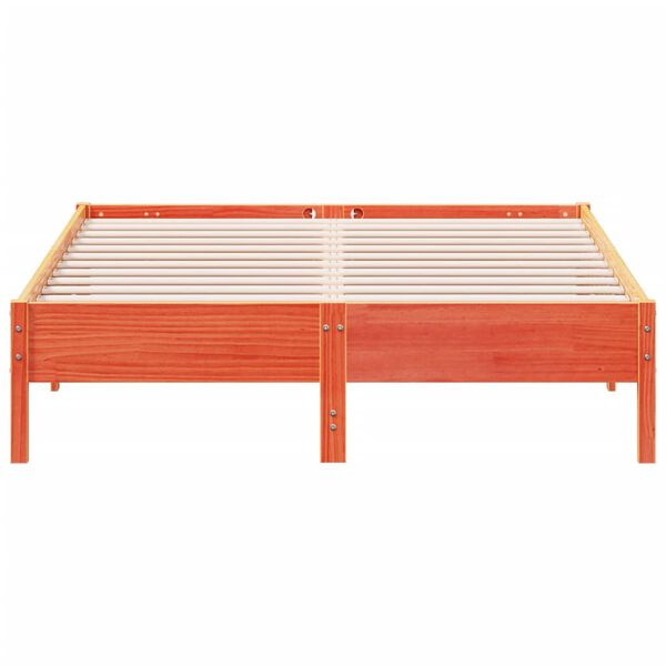 vidaXL S&auml;ngram utan madrass vaxbrun 150x200 cm massiv furu