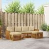 vidaXL Soffgrupper 6 pcs Naturlig och Beige Massivt Akaciatr&auml;