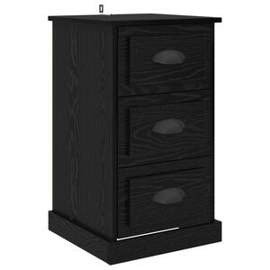 vidaXL Nattduksbord Svart Ek 39 x 39 x 67,5 cm Konstruerat tr&auml;