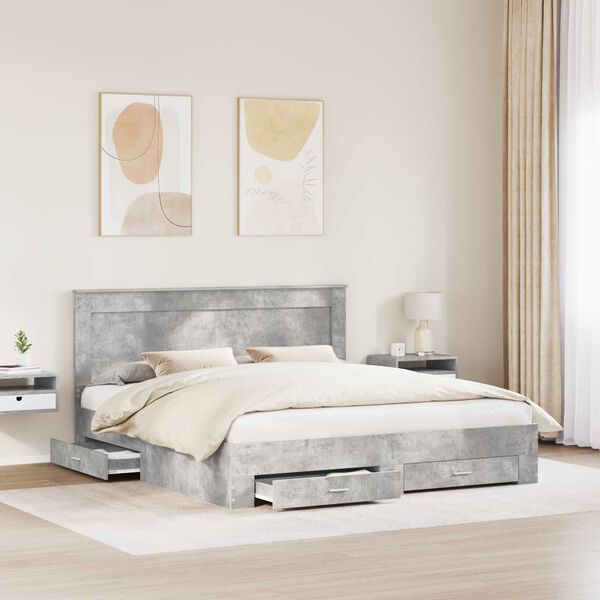 vidaXL S&auml;ngram med l&aring;da med huvudgavel med lagring Konstruerat tr&auml;