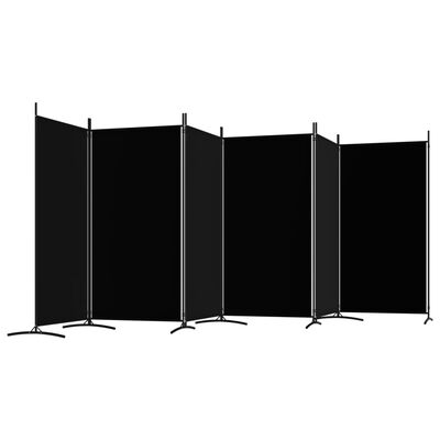 vidaXL Rumsavdelare 6 paneler svart 520x180 cm tyg