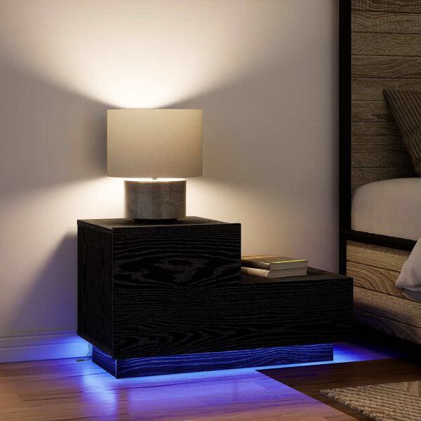 vidaXL Nattduksbord Svart Ek 70 x 36 x 40,5 cm Konstruerat tr&auml;