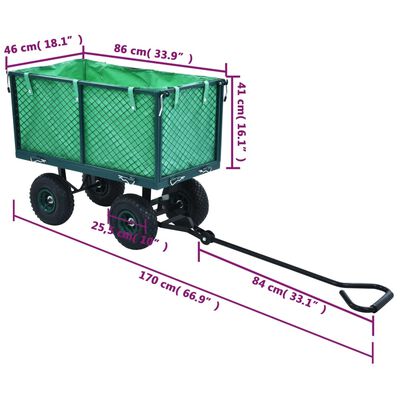 vidaXL Trädgårdsvagn grön 350 kg