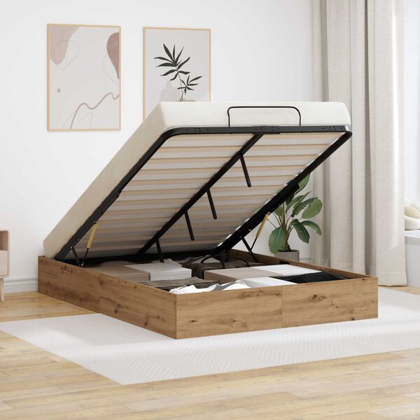 vidaXL Ottoman S&auml;ngram Artisan Ek 120 x 190 cm Konstruerat tr&auml;