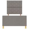 vidaXL Sängram med huvudgavel Taupe 90 x 200 cm tyg