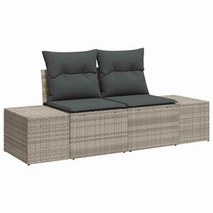 vidaXL Tr&auml;dg&aring;rdsoffa med kudde Gr&aring; 184 x 62 x 69 cm konstrotting