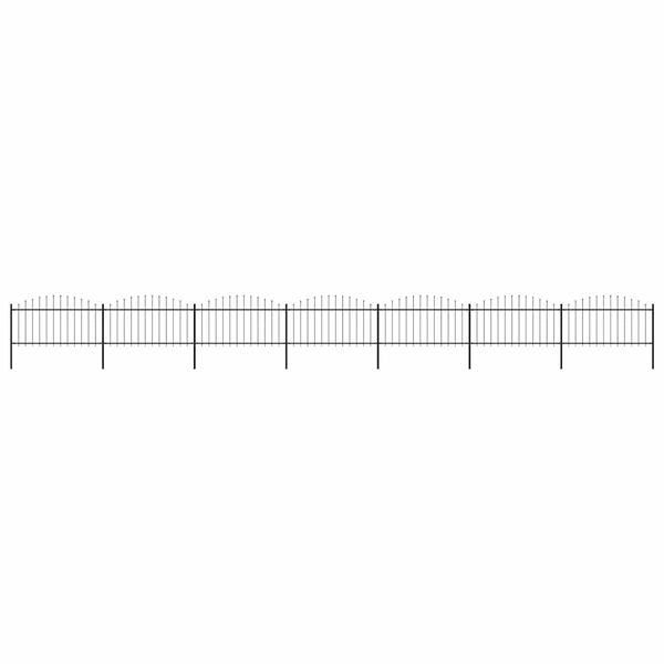 vidaXL Tr&auml;dg&aring;rdsstaket med spjutspets st&aring;l 1248x150 cm svart