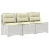 vidaXL 3-sits tr&auml;dg&aring;rdsoffa med kuddar Rattan-look 3-sits PP Vit