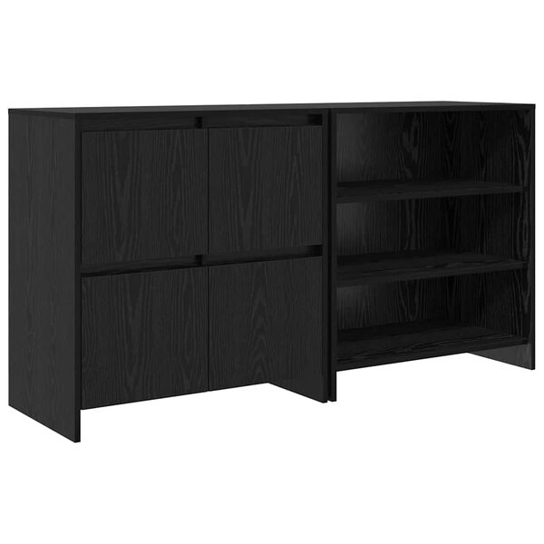vidaXL Sideboard 2 pcs Svart Ek 70 x 41 x 75 cm Konstruerat tr&auml;
