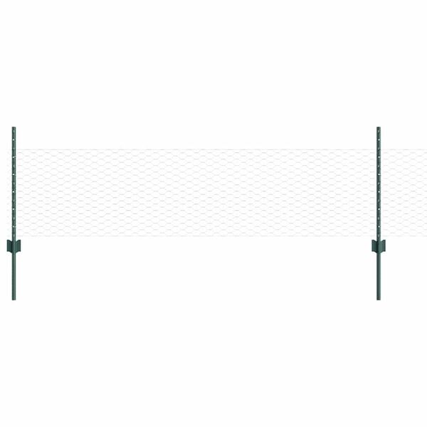 vidaXL St&auml;ngsel med stolpe Gr&ouml;n 0,5 x 10 m St&aring;l och PVC