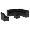 vidaXL Loungegrupp 10 delar med svarta dynor konstrotting