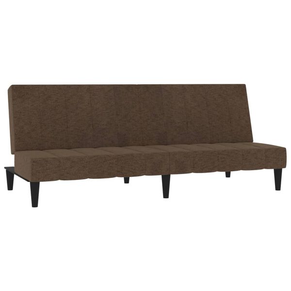 vidaXL B&auml;ddsoffa med pall 2-sits Brun mikrofibertyg