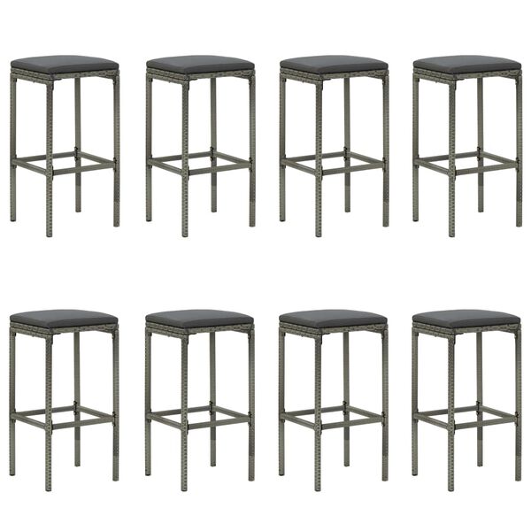 vidaXL Bargrupp f&ouml;r tr&auml;dg&aring;rden med dynor 9 delar konstrotting gr&aring;