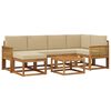 vidaXL Utomhussoffset 7 pcs Naturlig och Beige Massivt Akaciatr&auml;