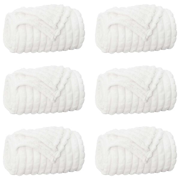 vidaXL Filtar 6 pcs Vit 240 x 220 cm Fleece