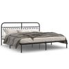 vidaXL S&auml;ngram med huvudgavel metall svart 200x200 cm