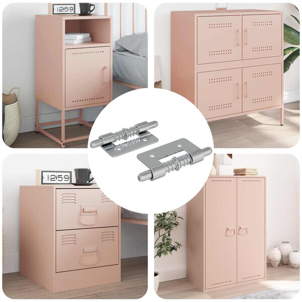 vidaXL L&aring;s 2 pcs Silver 46 x 17 x 1,2 mm St&aring;l