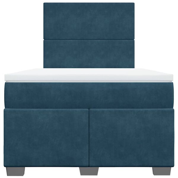 vidaXL Rams&auml;ng med madrass bl&aring; 120x190 cm sammet