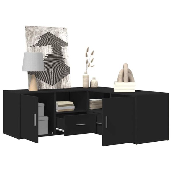 vidaXL H&ouml;rnsk&aring;p svart 200x40x45 cm konstruerat tr&auml;