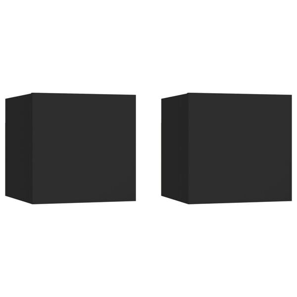 vidaXL S&auml;ngbord 2 st svart 30,5x30x30 cm konstruerat tr&auml;