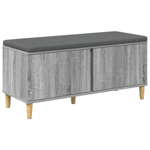 vidaXL Hallb&auml;nk Gr&aring; Sonoma 100 x 38 x 46 cm Konstruerat Tr&auml; och Tyg