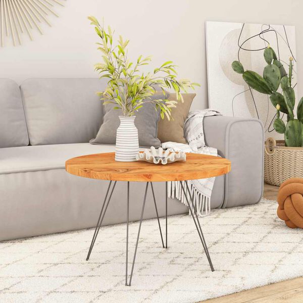 vidaXL Bordsskiva Ø40x2,5 cm rund massivt akaciaträ