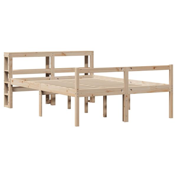 vidaXL Seniors&auml;ng med s&auml;nggavel 160x200 cm massivt furu