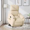 vidaXL Massagefåtölj med uppresningshjälp gräddvit mikrofibertyg