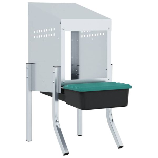 vidaXL Hönsholk 1 fack med ben galvaniserat stål