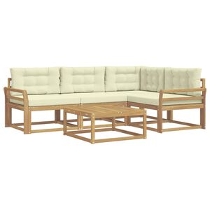 vidaXL Utomhussoffset 5 pcs Vit och gr&auml;dde 79 x 79 x 37 cm Polyester