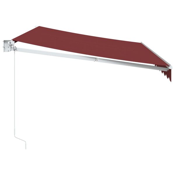 vidaXL Markis manuellt infällbar vinröd 350x250 cm