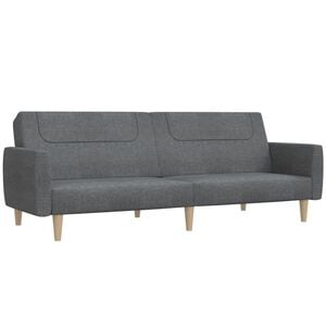 vidaXL B&auml;ddsoffa 2-sits ljusgr&aring; tyg