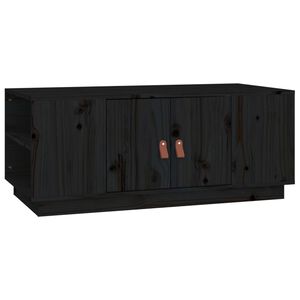 vidaXL Soffbord svart 100x50x41 cm massiv furu