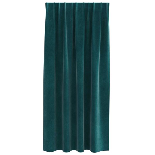 vidaXL M&ouml;rkl&auml;ggningsgardiner 2 pcs M&ouml;rkgr&ouml;n 140 x 175 cm Sammet