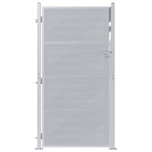vidaXL Tr&auml;dg&aring;rdsgrind 85 x 174 cm Rostfritt st&aring;l Silver L&aring;sbar