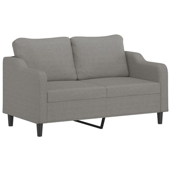 vidaXL Soffa 2-sits m&ouml;rkgr&aring; 140 cm tyg
