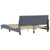 vidaXL Bed Frame with LED without Mattress "Hanko" Dark Grey 160x200 cm Velvet