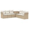 vidaXL Soffset 7 st Beige och kr&auml;mvit Poly Rattan och st&aring;l