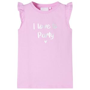 T-shirt med volang&auml;rmar f&ouml;r barn lila 104