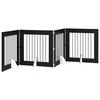 vidaXL F&auml;llbar hundgrind med stativ 4 pcs Svart ek 321 cm