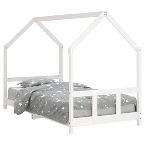 vidaXL S&auml;ngram f&ouml;r barn vit 90x190 cm massiv furu