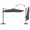 vidaXL Roma Parasol med LED -remsljus Antracit 286 x 285 x 270 cm