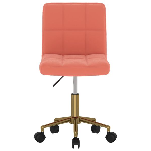 vidaXL Snurrbara matstolar 2 st rosa sammet