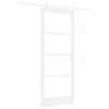 vidaXL Skjutd&ouml;rr ORKDAL Vit 83 x 202 cm Massivt talltr&auml; och glas